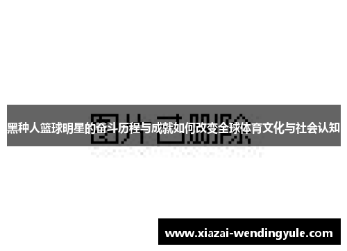 黑种人篮球明星的奋斗历程与成就如何改变全球体育文化与社会认知